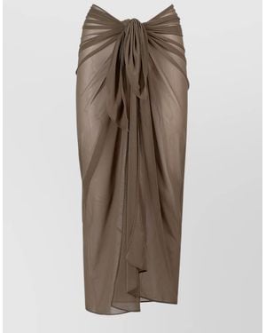 Fisico Asymmetric Draped Skirt - Brown