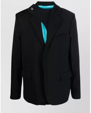 BOTTER Virgin Wool Single-Breasted Blazer - Blue