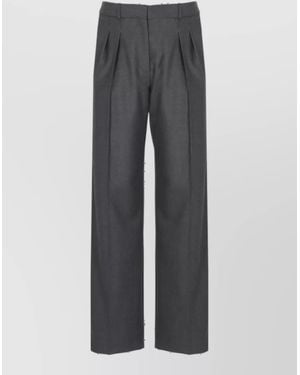 Loulou de Saison Straight-Leg Suit Pants - Gray