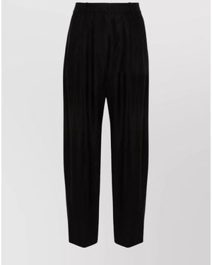 Studio Nicholson High-Rise Pleated Wide-Leg Trousers - Black