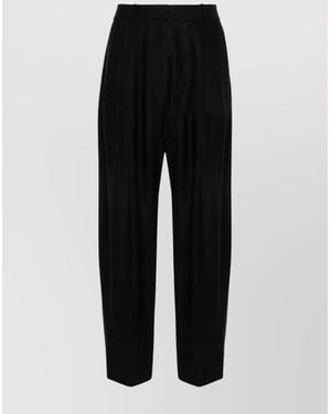 Studio Nicholson High-Rise Pleated Wide-Leg Pants - Black