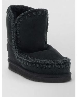 Mou Ankle Boots Glitter Logo Flat Sole - Black