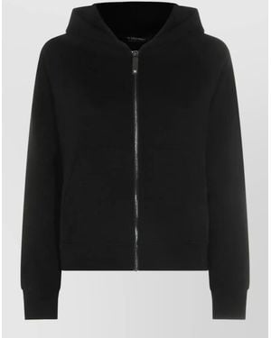Max Mara Hooded Lounge Top Long Sleeves Ribs - Black