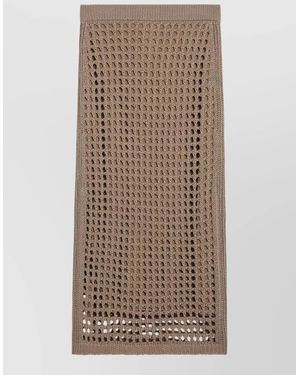 Max Mara Knit Skirt Elastic Waistband Modern Design - Brown