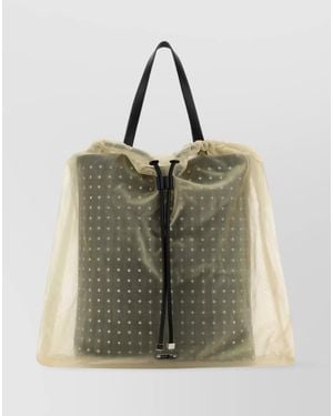 McQueen Nebula Leather And Tulle Shoulder Bag - Green