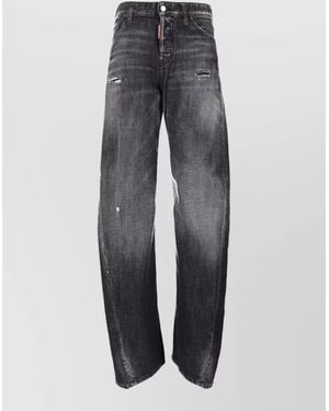 DSquared² Pants Five Pockets Belt Loops Distressed - Gray
