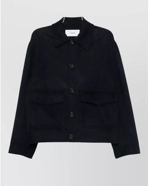 Lardini Cashmere-Blend Single-Breasted Coat - Blue
