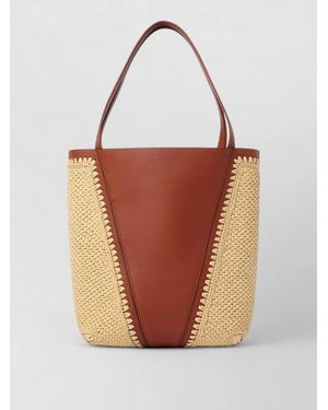 Chloé Spin Raffia And Leather Shoulder Bag - White