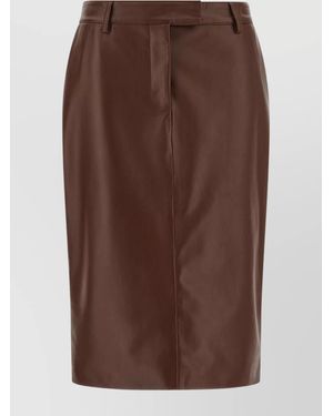 GIUSEPPE DI MORABITO Leather Pencil Skirt - Brown