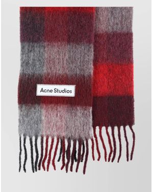 Acne Studios Cozy Check Scarf For Cold Seasons - Red