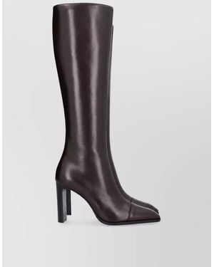 Saint Laurent Lambskin Knee-High Boots - Black
