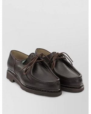 Paraboot Michael Lace Up Leather Rubber Sole Shoes - Black