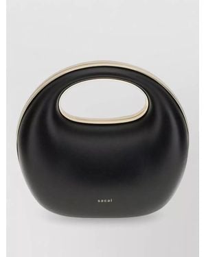 Sacai Calf Leather Rigid Clutch Bag - Black