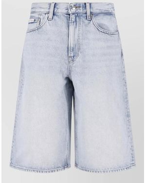 Calvin Klein Straight Shorts Five Pocket Design Belt Loops - Blue