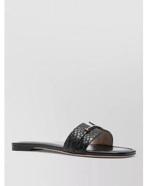 Tom Ford Python Effect Leather Flat Sandals - Multicolour