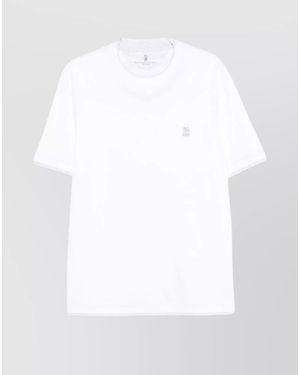 Brunello Cucinelli Logo Cotton T-Shirt - White
