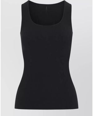 Wolford Seamless Scoop Neck Stretch Knit Top - Black