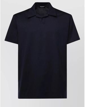 Dondup Polo Shirt Straight Collar Cotton Short Sleeves - Blue