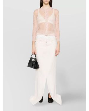 Maison Margiela Denim Long Straight Skirt - White