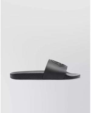 Moncler Basile Rubber Sole Pool Slides - Black