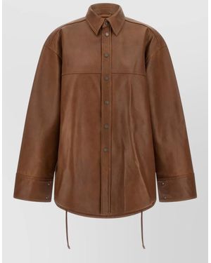 Haikure Victoria Shirt Relaxed Fit Long Sleeves - Brown