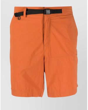 K-Way Belted Waist Nylon Shorts - Orange