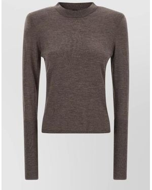 Pinko Sweater Featuring Padded Shoulders Long Sleeves - Brown