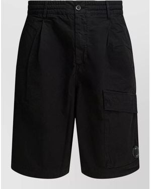C.P. Company Micro Reps Cargo Shorts Side Pocket - Black