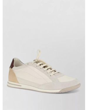 Brunello Cucinelli Calf Leather Low Top Trainers - Natural
