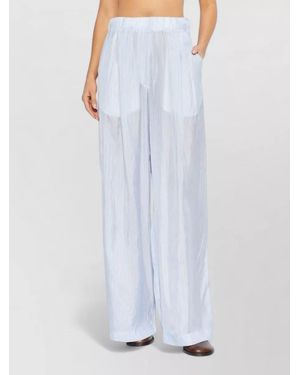Dries Van Noten Striped Relaxed-Fit Wide-Leg Trousers - White