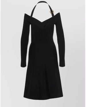 Ferragamo 'Gancini' Buckle Dress in Black | Lyst