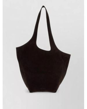 The Attico Suede Large Le Scoop Tote Bag - Black