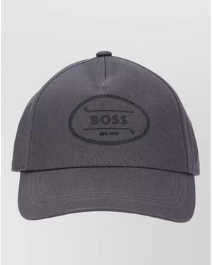 BOSS Baseball Cap Curved Visor Logo Detail - Gray