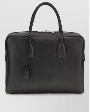 Saint Laurent Leather Briefcase - Black