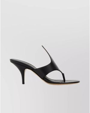 Ferragamo Leather Thong Mules - Black