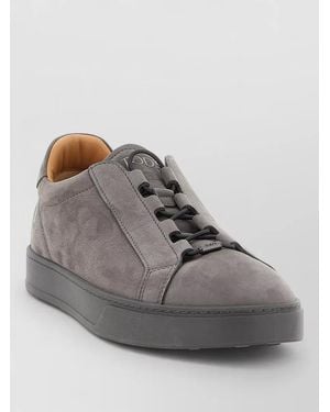 Tod's Lace Up Nubuck Trainers Low Top Sole - Grey