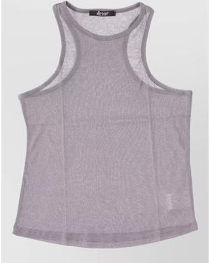 LA ROSE Jersey Cotton Cropped Racerback Tank Top - Purple