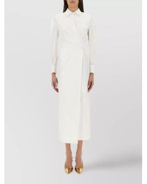 Max Mara Slim-Fit Cotton Midi Dress - White