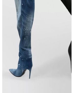 DSquared² Denim High-Heel Boots - Blue
