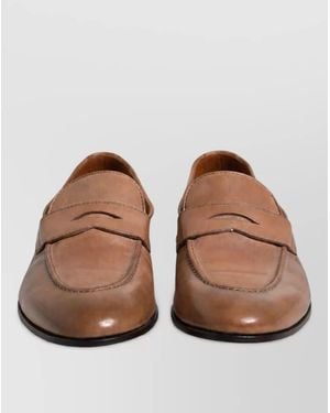 Brunello Cucinelli Leather Slip-On Monk Shoes - Brown