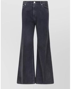 Haikure Denim Pants Belt Loops Five Pocket Flared - Blue