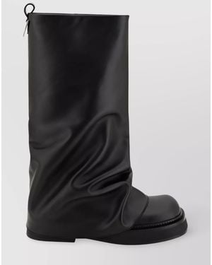 The Attico Leather Combat Boots - Black