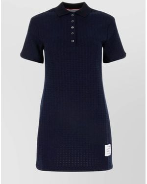 Thom Browne Cotton Polo Midi Dress - Blue