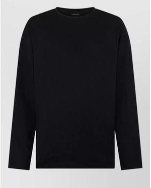 Lemaire Long Sleeve Cotton Silk Blend Shirt - Black