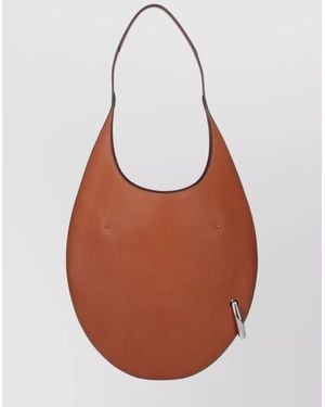 Tory Burch Round Shoulder Bag Metal Ring Detail - Brown