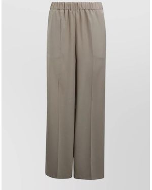 P.A.R.O.S.H. Palazzo Trousers Elastic Waistband Wide Leg - Grey