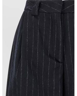 Thelatest High-Rise Pinstripe Knee-Length Wide-Leg Bermuda Shorts - Blue