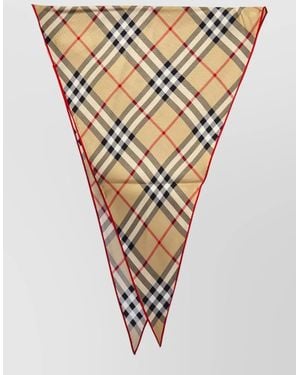Burberry Check Silk Twill Diamond Scarf - White