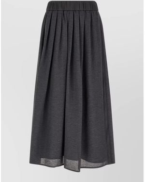 Peserico Elastic Waist Skirt Midi Pleated Design - Grey