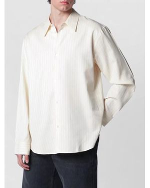 Studio Nicholson Long Sleeve Striped Shirt Straight Fit - White